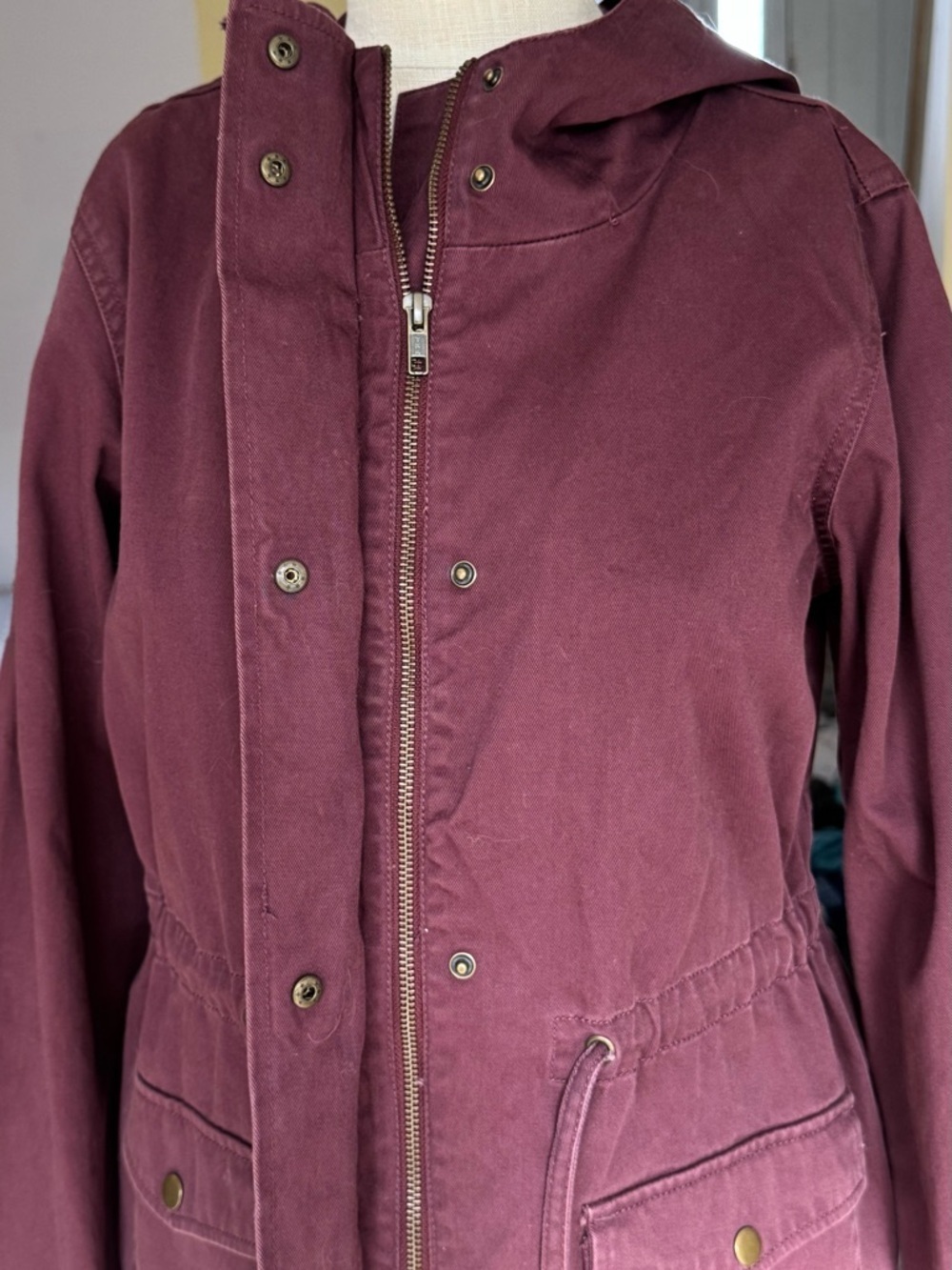 Loft Outlet Womens Plum Field Utility Jacket Cinch Tie Waist Cargo Pockets Sz S - Picture 4 of 9